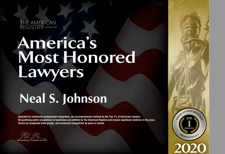 America's Most Honored Lawyers | Neal S. Johnson | Top 1 percent | Professionals 2020
